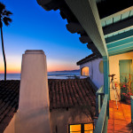 A view of the ocean from an outside patio.